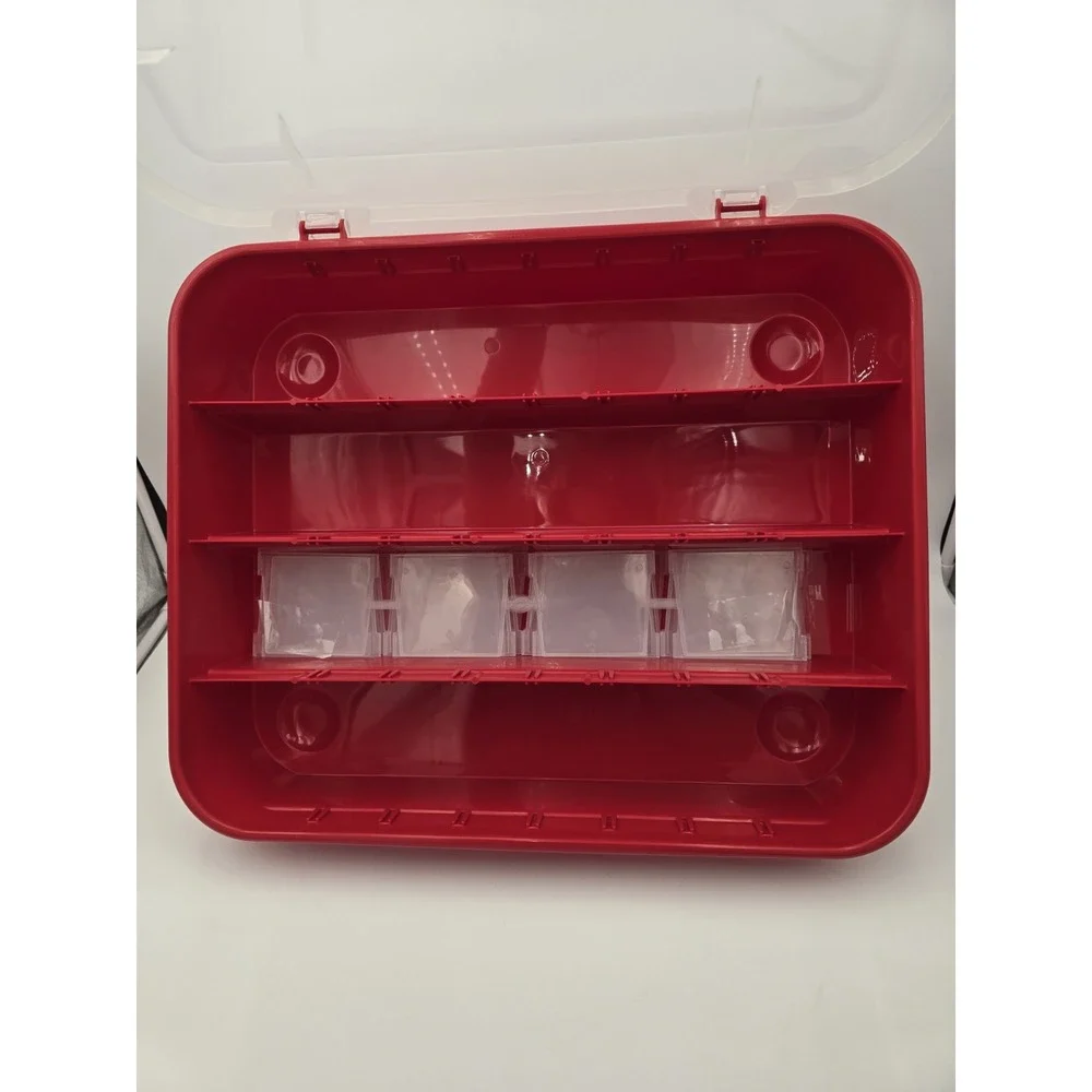 Sterilite Ornament Storage Box Case Adjustable Compartments Flat Bottom